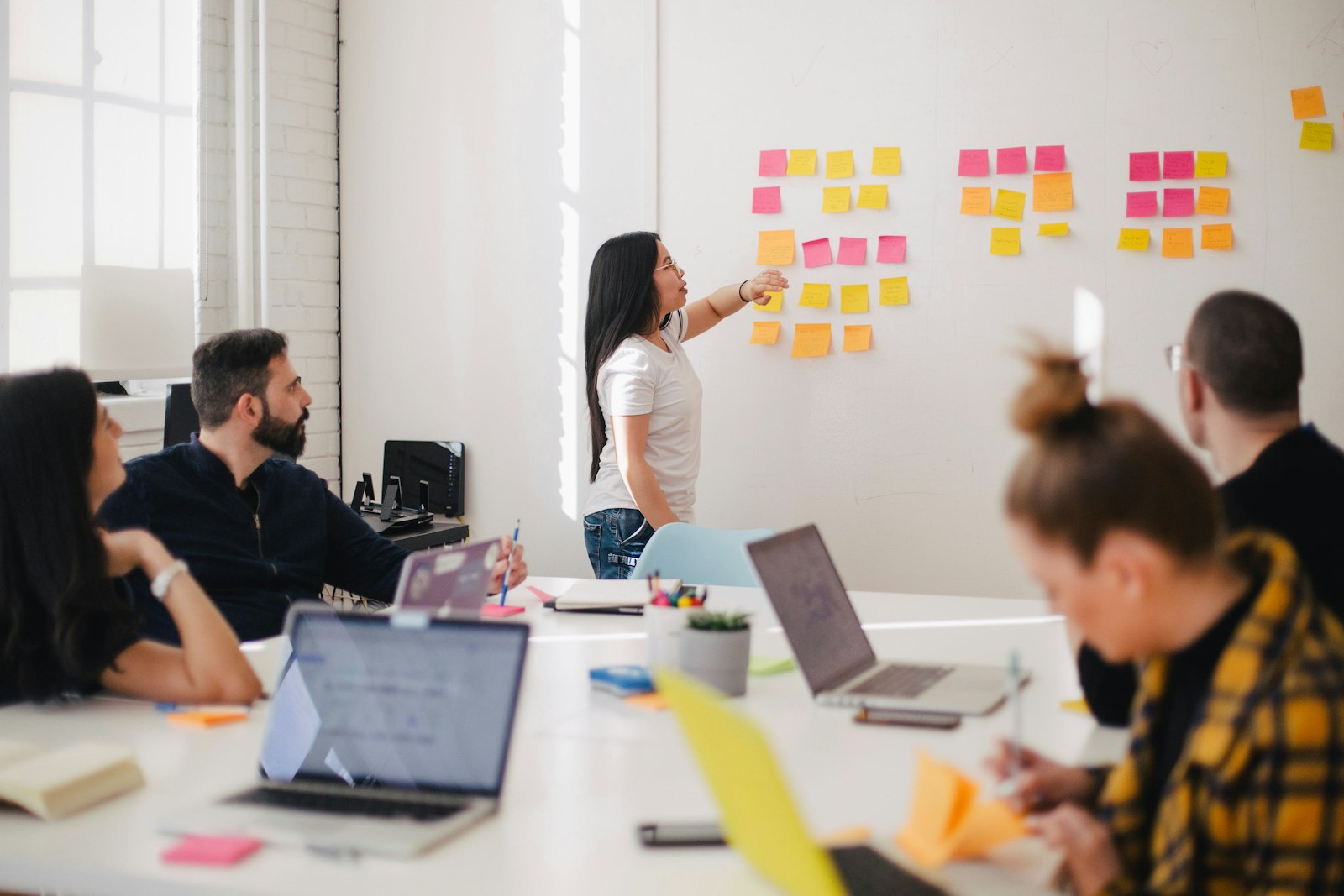 Business team collaborating during a strategy session